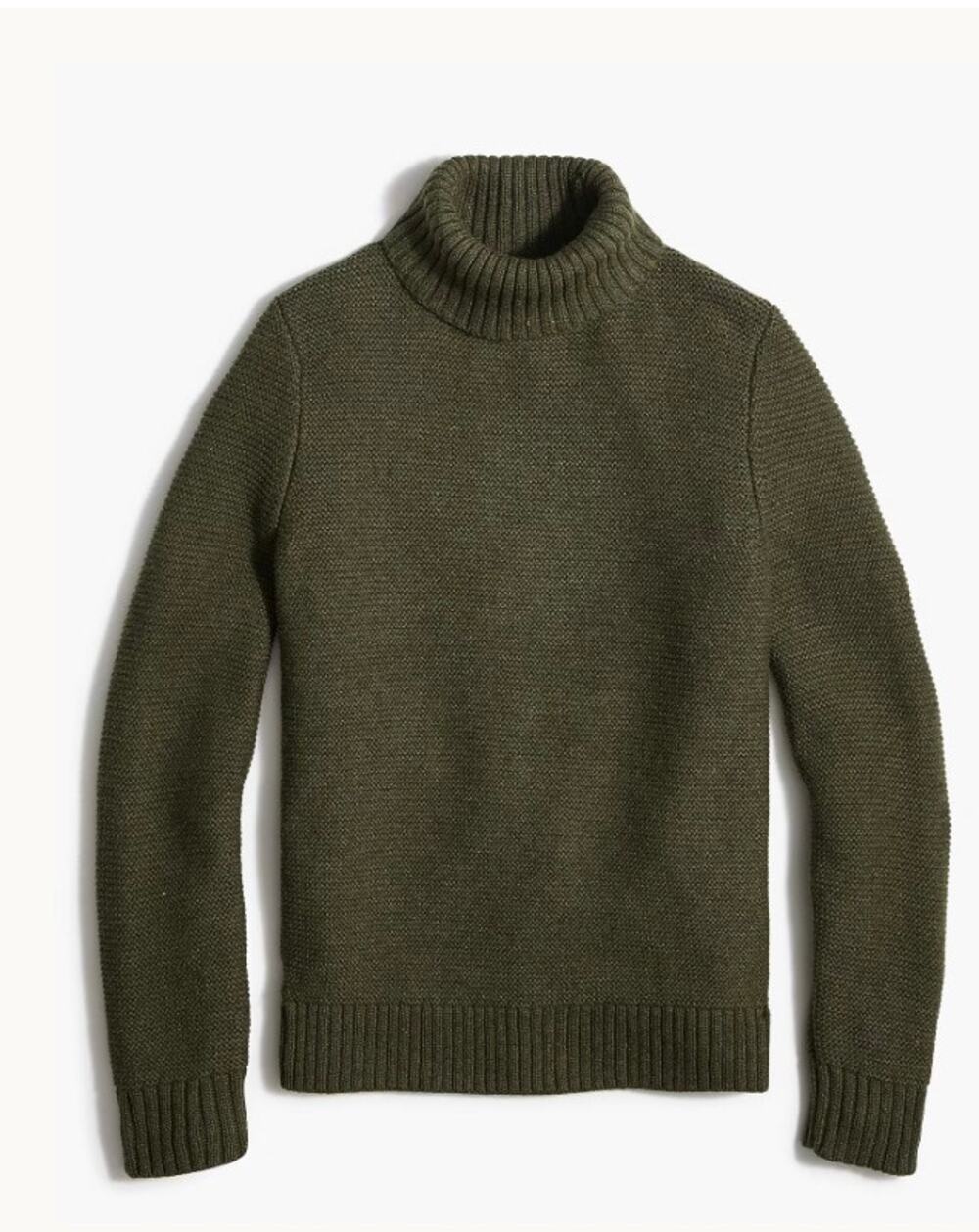 J.Crew | Cotton Ribbed Moss Green Turtleneck Sweater | Size Small